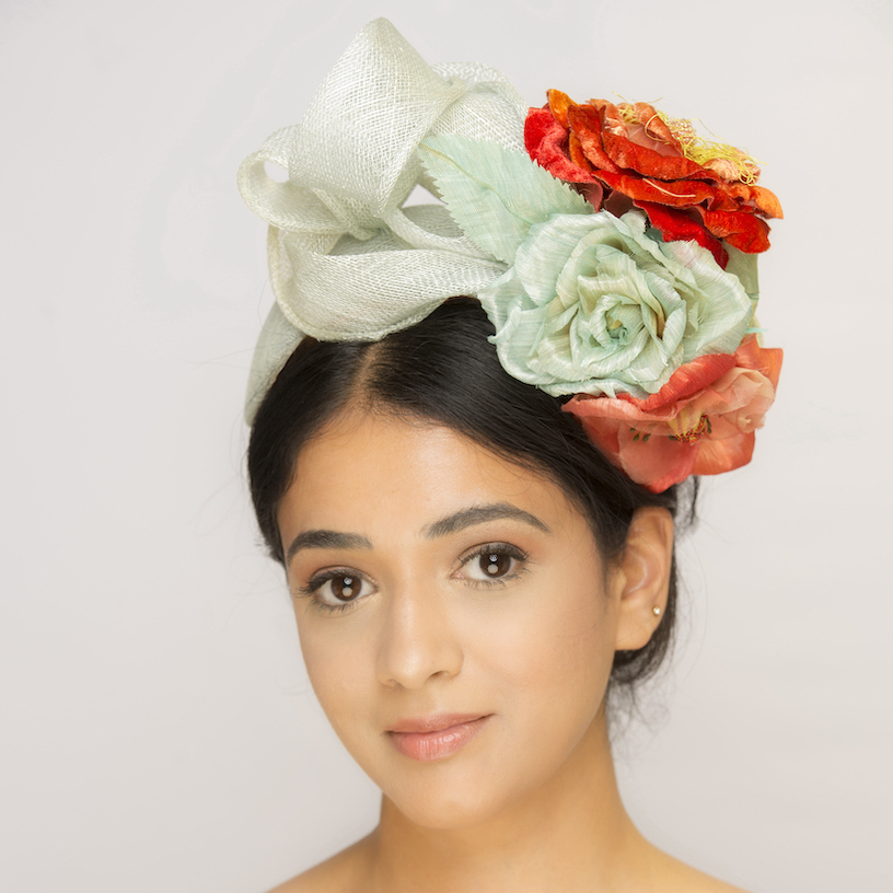 Sinamay_and_rose_bouquet_headpiece