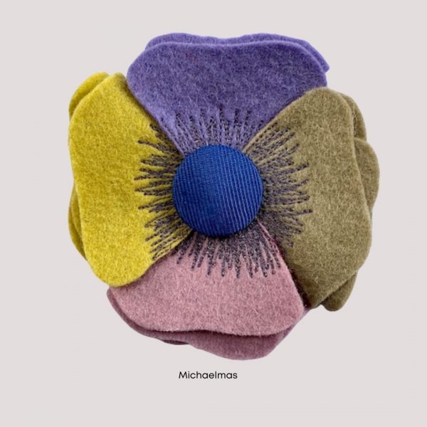 Michaelmas merino wool lapel brooch