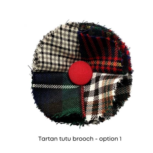 Handmade Lochcarron tartan brooch option 1
