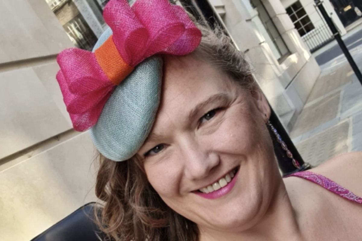 Kat Paylor-Bent wears Margaret Woodliff-Wright couture millinery Kat Paylor-Bent wears Margaret Woodliff-Wright couture millinery