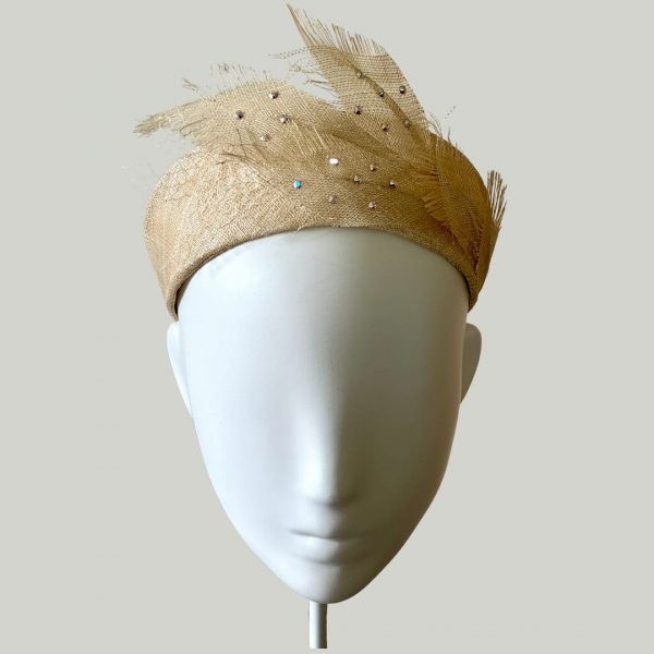 Daisy pinokpok sinamay halo headband front view