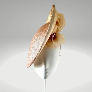 Sienna sinamay saucer with underside detail