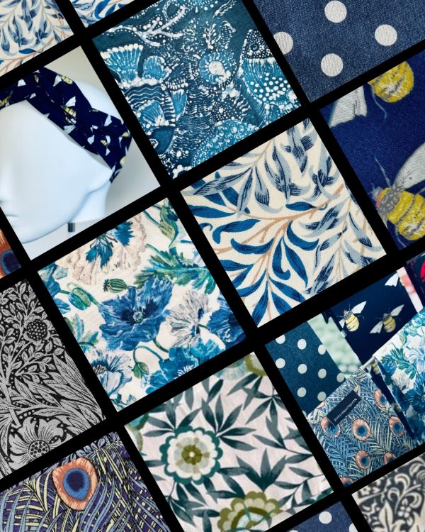 Selection of Blue based fabrics for the effortless headwrap selection