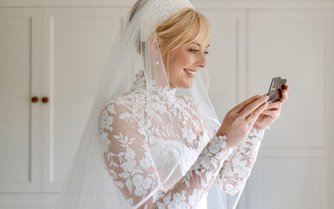 Handmade couture lace bridal headpiece