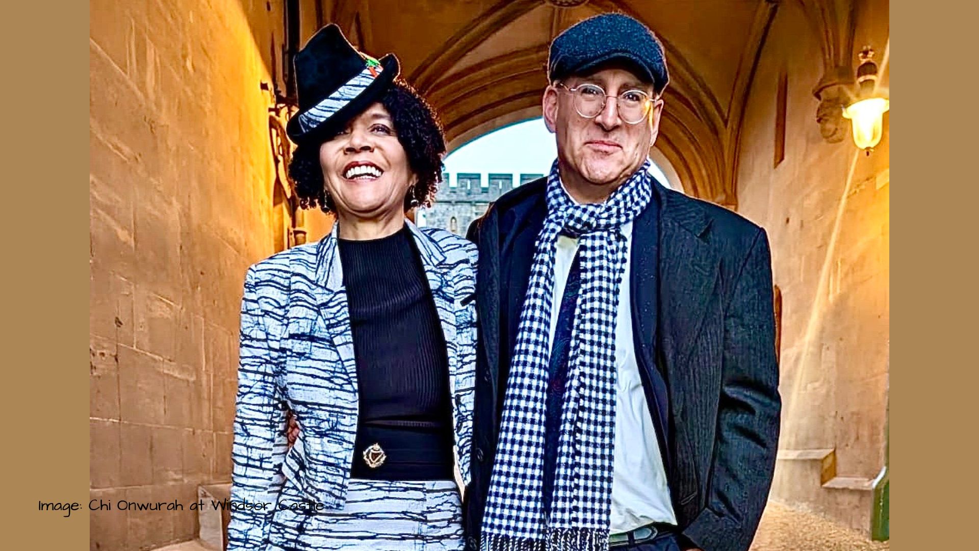 Dame Chi Onwurah & partner at Windsor Castle 
