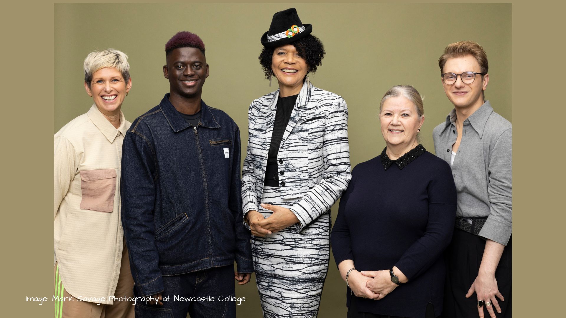 Chi Onwurah with the Newcastle College team - image by Mark Savage Photography